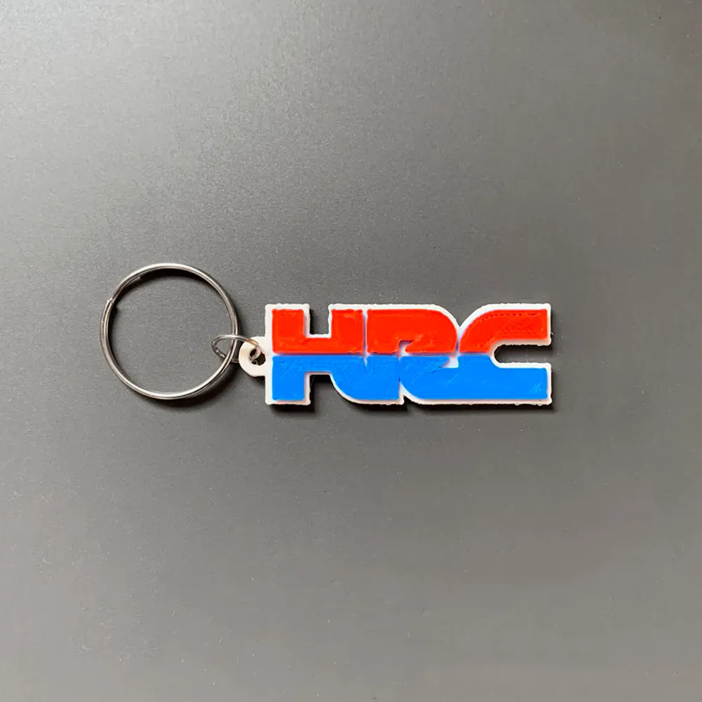 Móc khóa thương hiệu Honda HRC in 3D với thiết kế đơn giản
