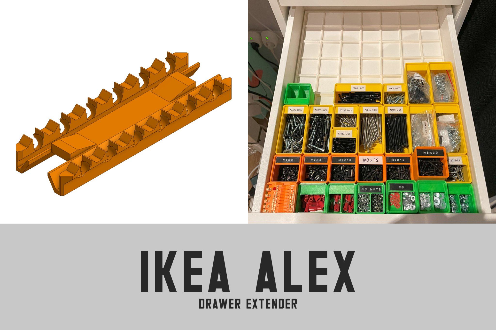 Mở rộng ngăn kéo IKEA ALEX để sử dụng hiệu quả hơn