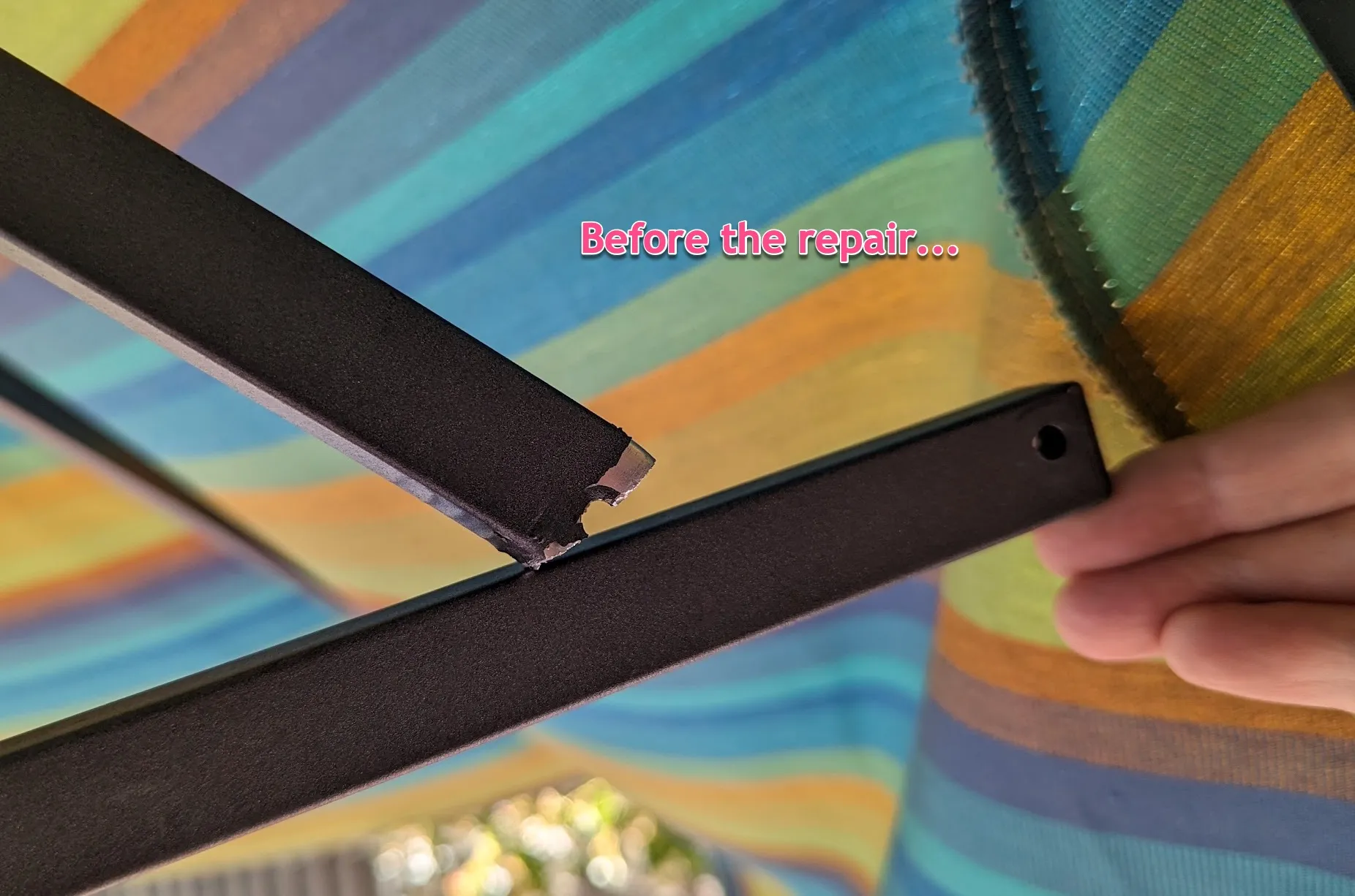 Sửa chữa xương đỡ ô dù Treasure Garden bằng nhôm