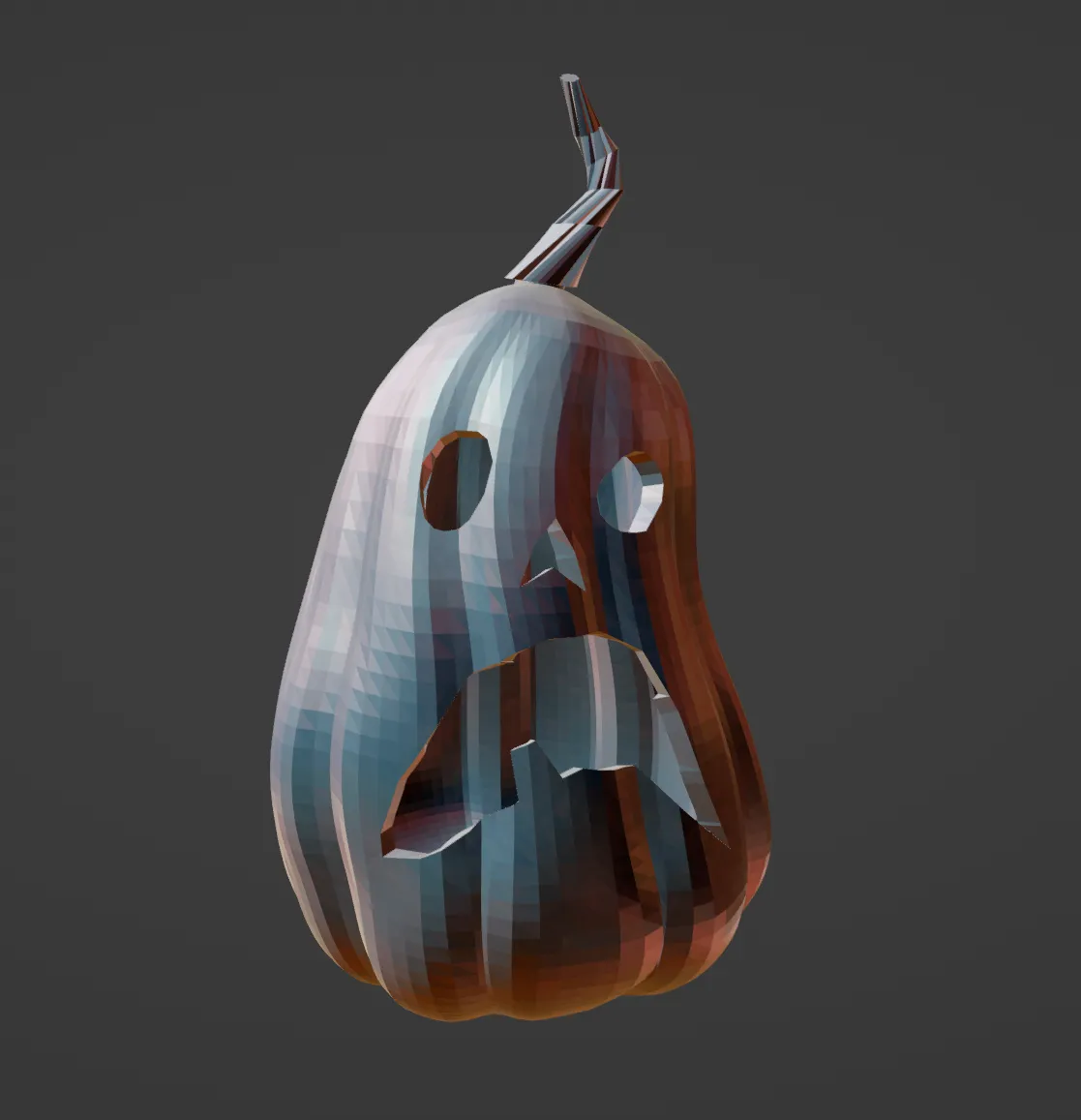 Đèn bí ngô hình quả lê đáng sợ cho Halloween