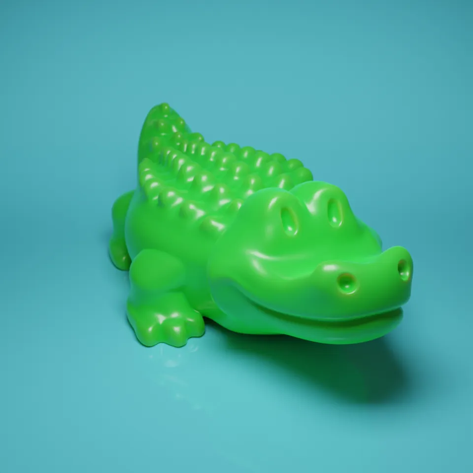 Cá sấu mập dễ thương màu xanh ngọc