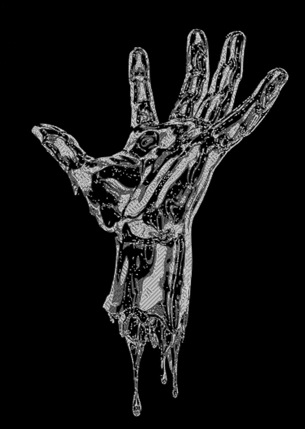 Mô hình bàn tay tan chảy của Hue Forge