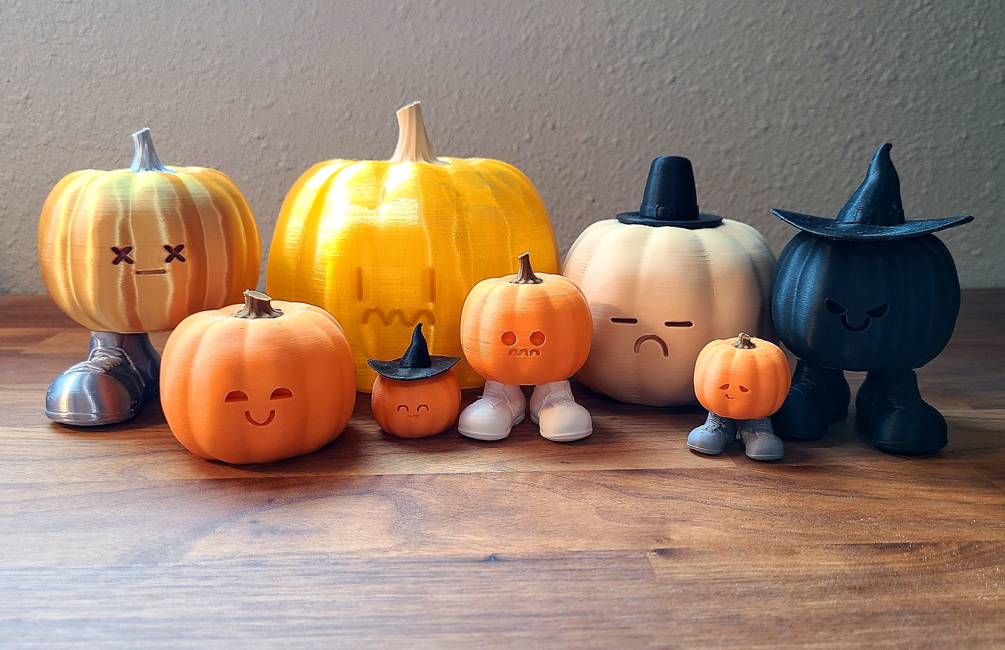 Nhân vật bí ngô dễ thương với nhiều biểu cảm khác nhau