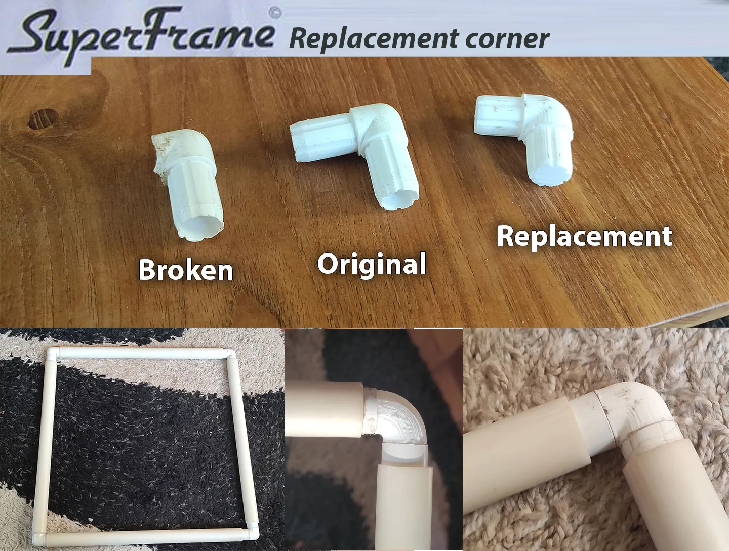 Thay thế góc cho khung may SuperFrame