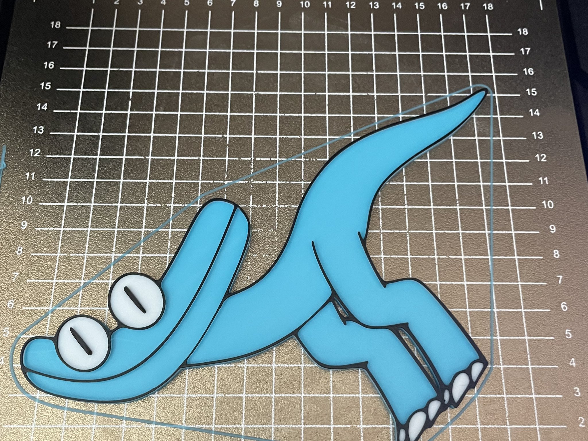 Mô hình plate 2D Cyan cho trò chơi Rainbow Friends