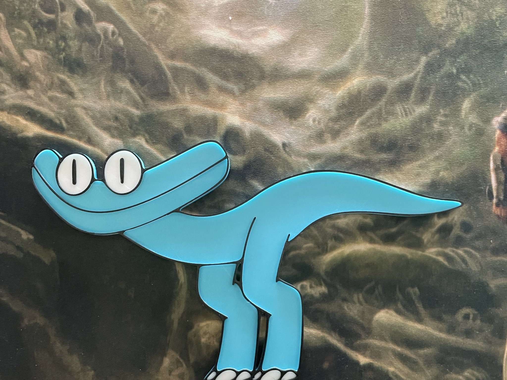 Mô hình plate 2D Cyan cho trò chơi Rainbow Friends