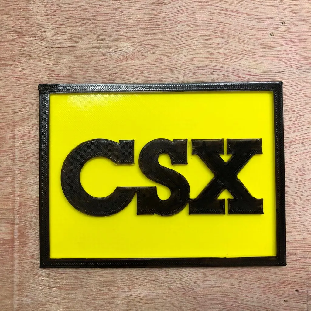 Biển báo tàu hỏa CSX in 3D hoặc laser