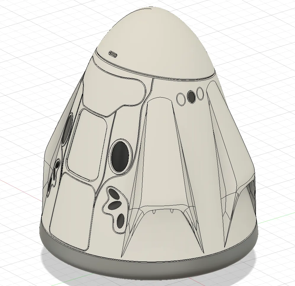 Capsule Crew Dragon của Spacex với thiết kế mở nắp
