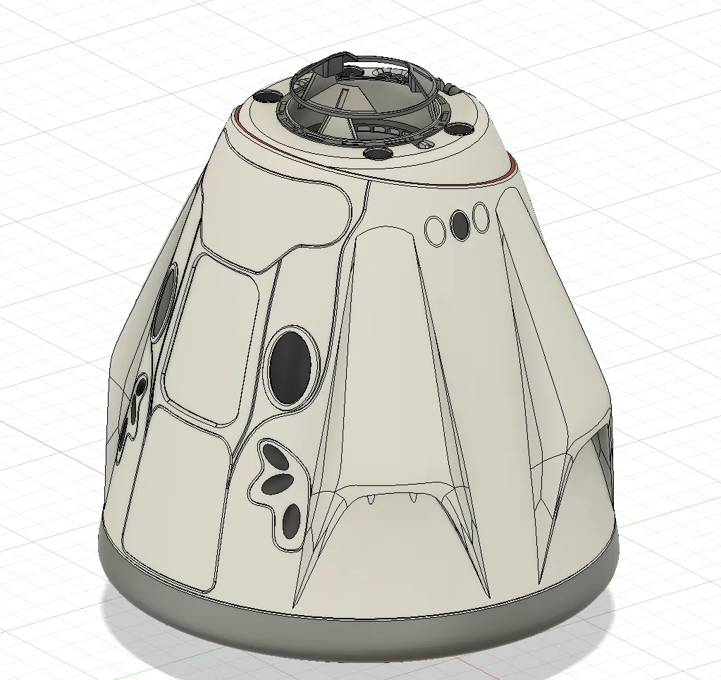 Capsule Crew Dragon của Spacex với thiết kế mở nắp