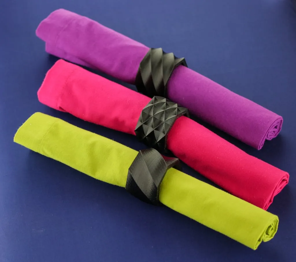 Mẫu thiết kế nhẫn ăn bằng vải khăn xoắn ốc