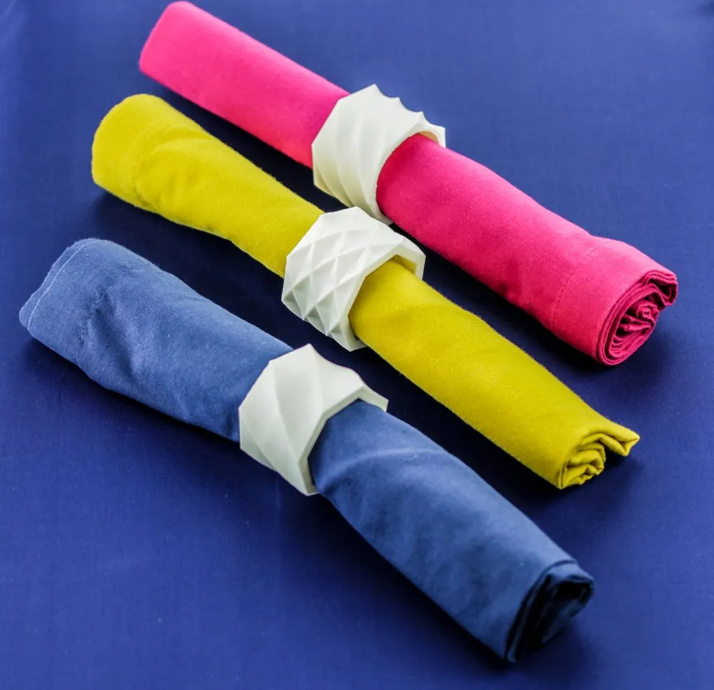 Mẫu thiết kế nhẫn ăn bằng vải khăn xoắn ốc