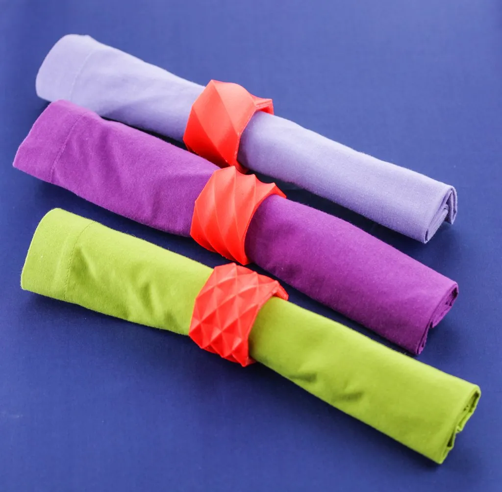 Mẫu thiết kế nhẫn ăn bằng vải khăn xoắn ốc