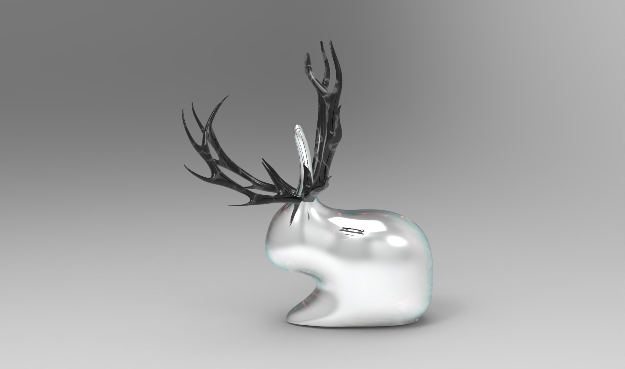 Thỏ trang trí vàng với sừng độc đáo