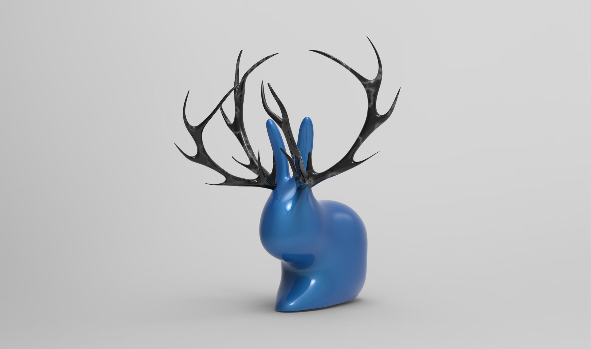 Thỏ trang trí vàng với sừng độc đáo