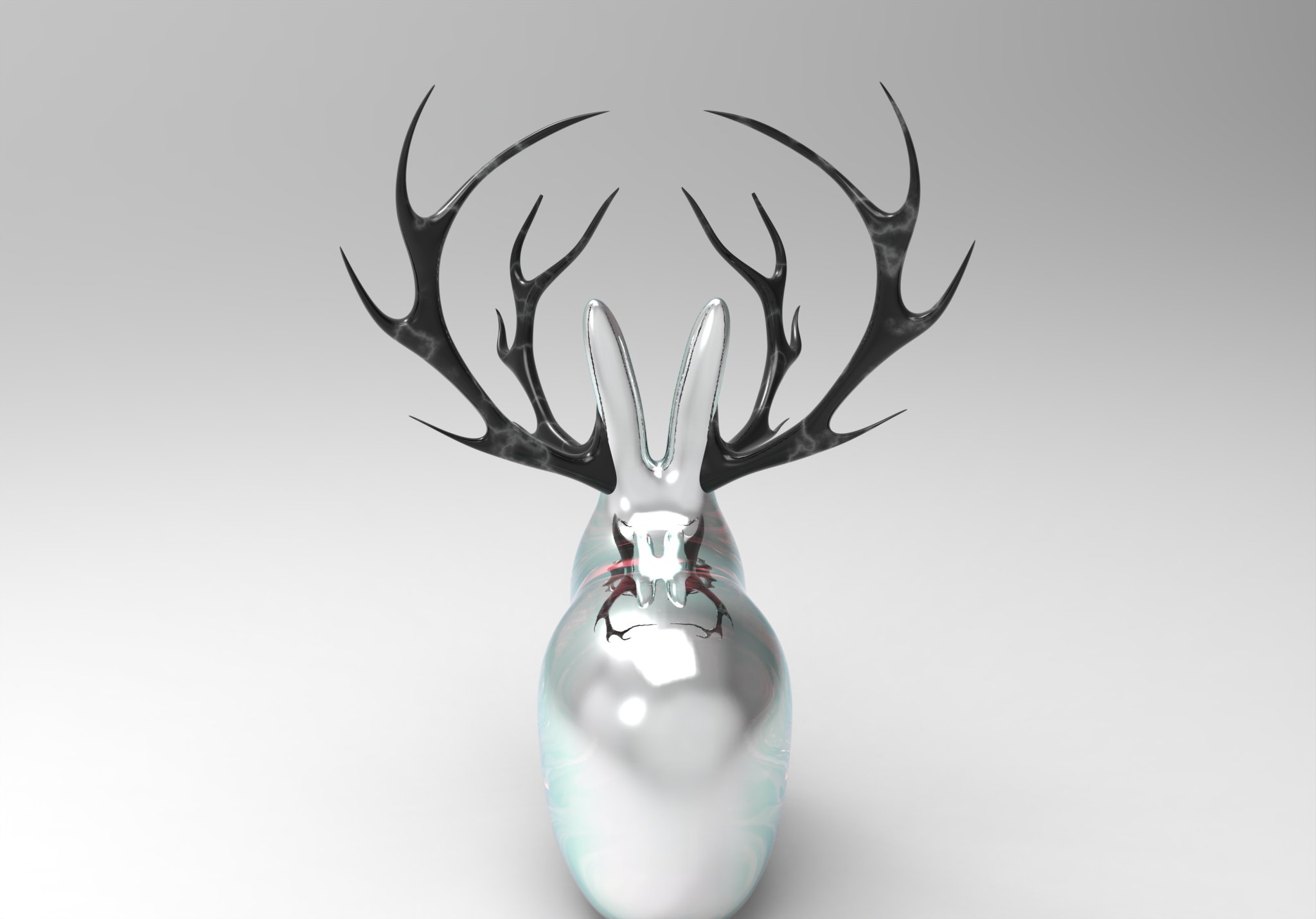 Thỏ trang trí vàng với sừng độc đáo