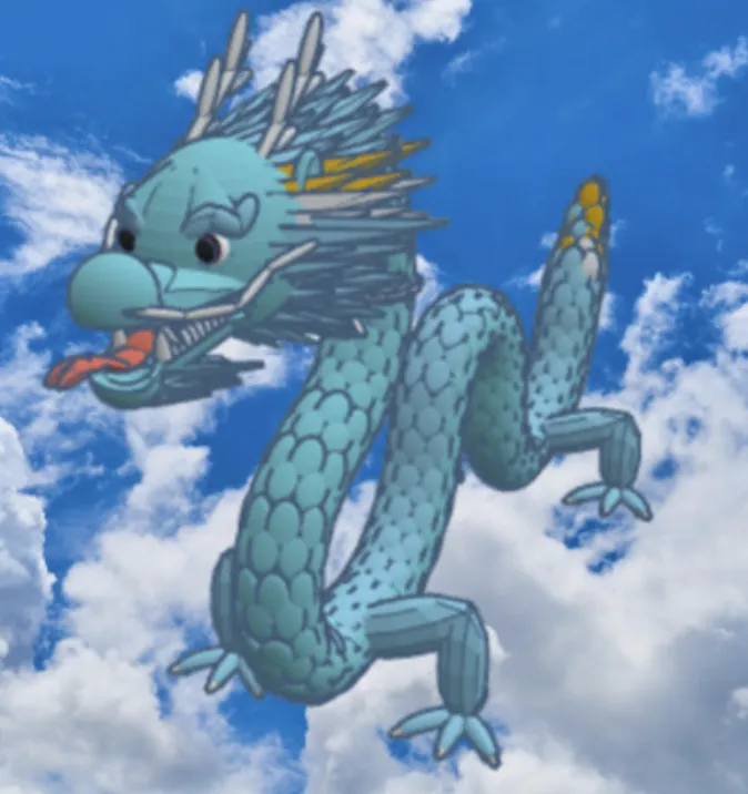 Rồng Mushu màu xanh từ phim Mulan