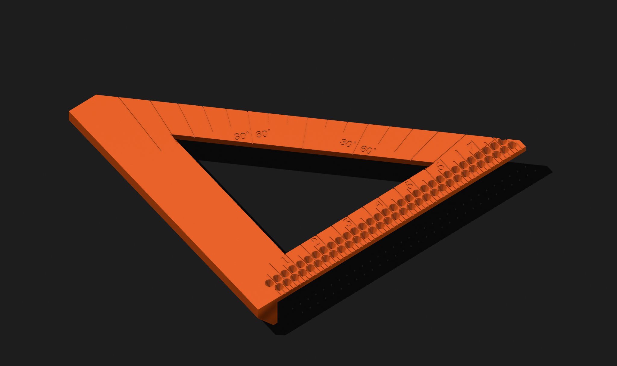 Thước vuông tốc độ với hướng dẫn cắt và góc