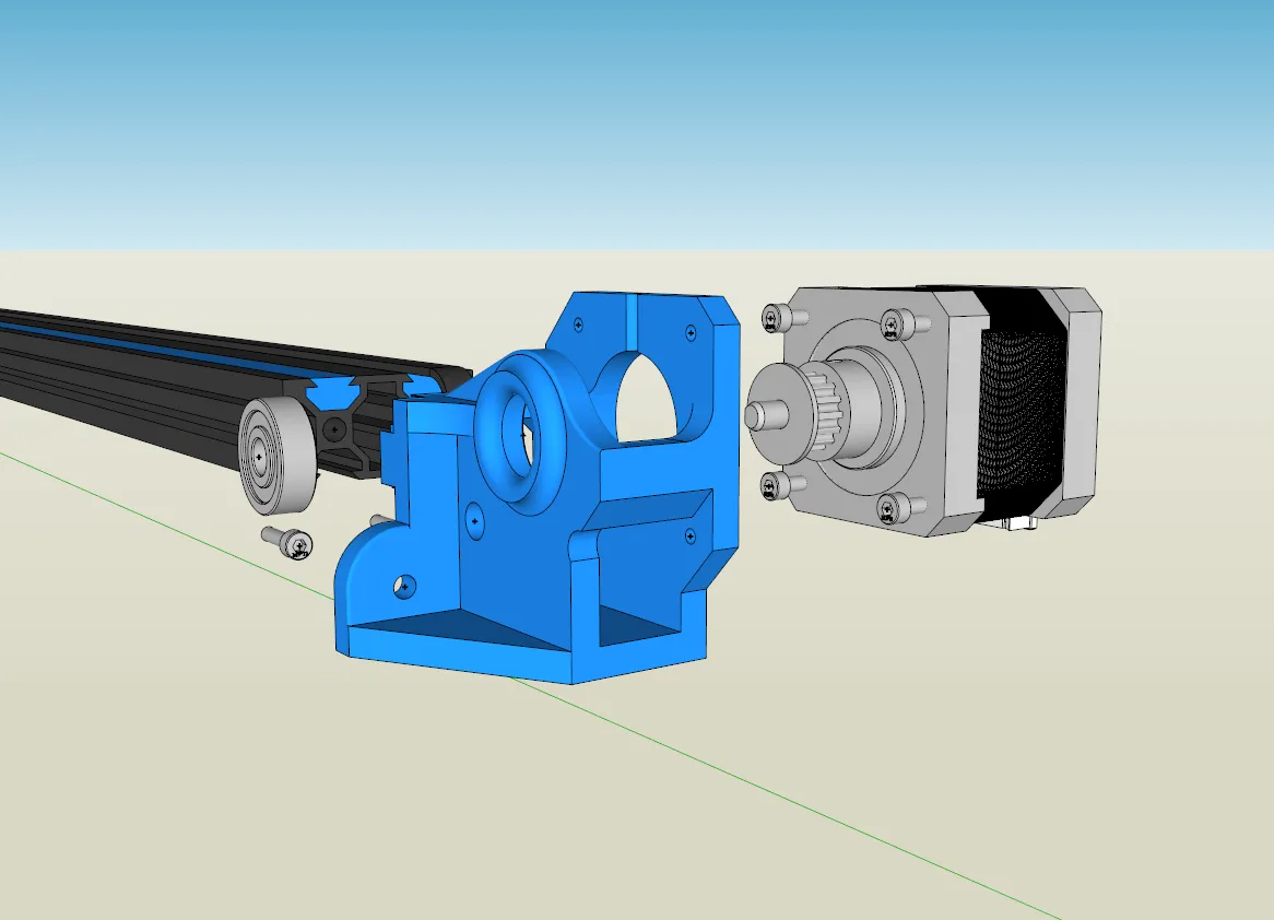Giá đỡ và gia cố trục Nema17 cho trục Y máy in Creality CR-10