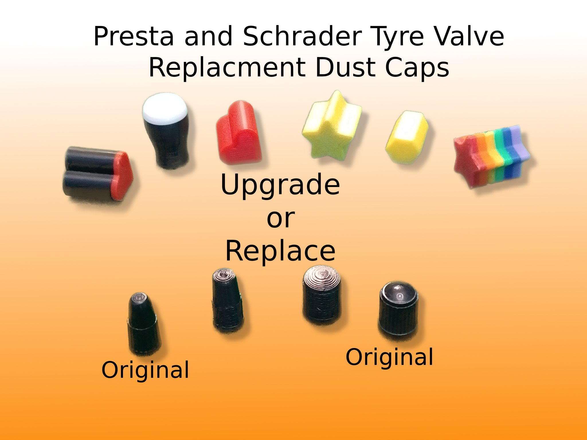 Thay thế nắp van lốp - Thiết kế Schrader và Presta