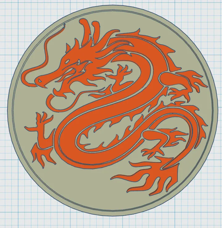 Đĩa lót ly hình rồng đơn giản