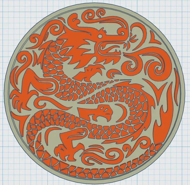 Đĩa lót ly rồng đơn giản