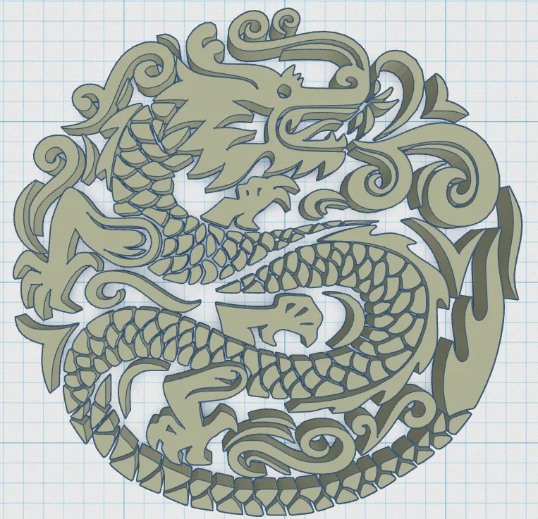 Đĩa lót ly rồng đơn giản