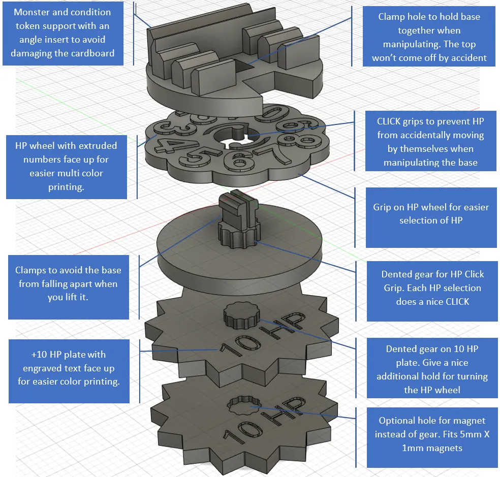Giá đỡ Gloomhaven/Frosthaven hoàn hảo với nam châm tùy chọn