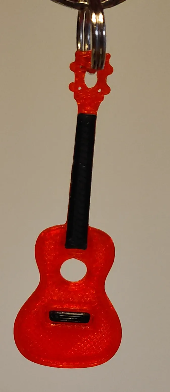 Móc chìa khóa hình ukulele nhiều màu sắc