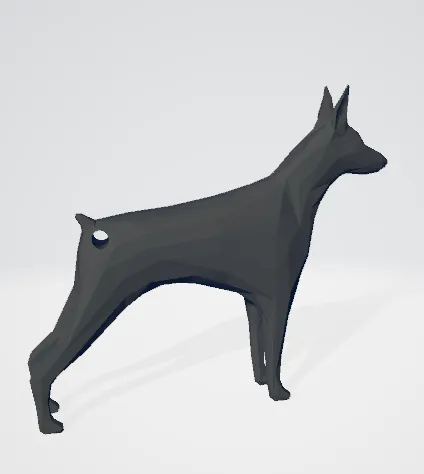 Móc khóa Doberman phong cách Low Poly