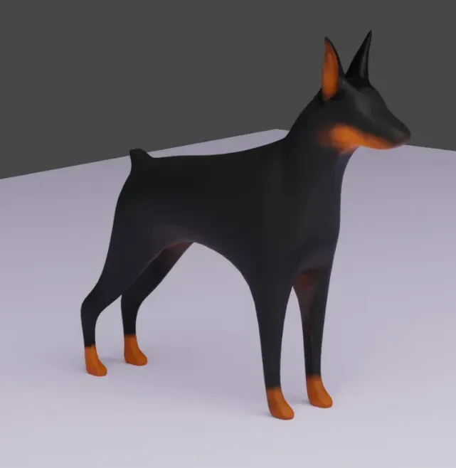 Móc khóa Doberman phong cách Low Poly
