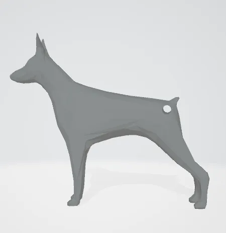 Móc khóa Doberman phong cách Low Poly
