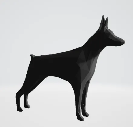 Chó Doberman phong cách low poly dễ thương