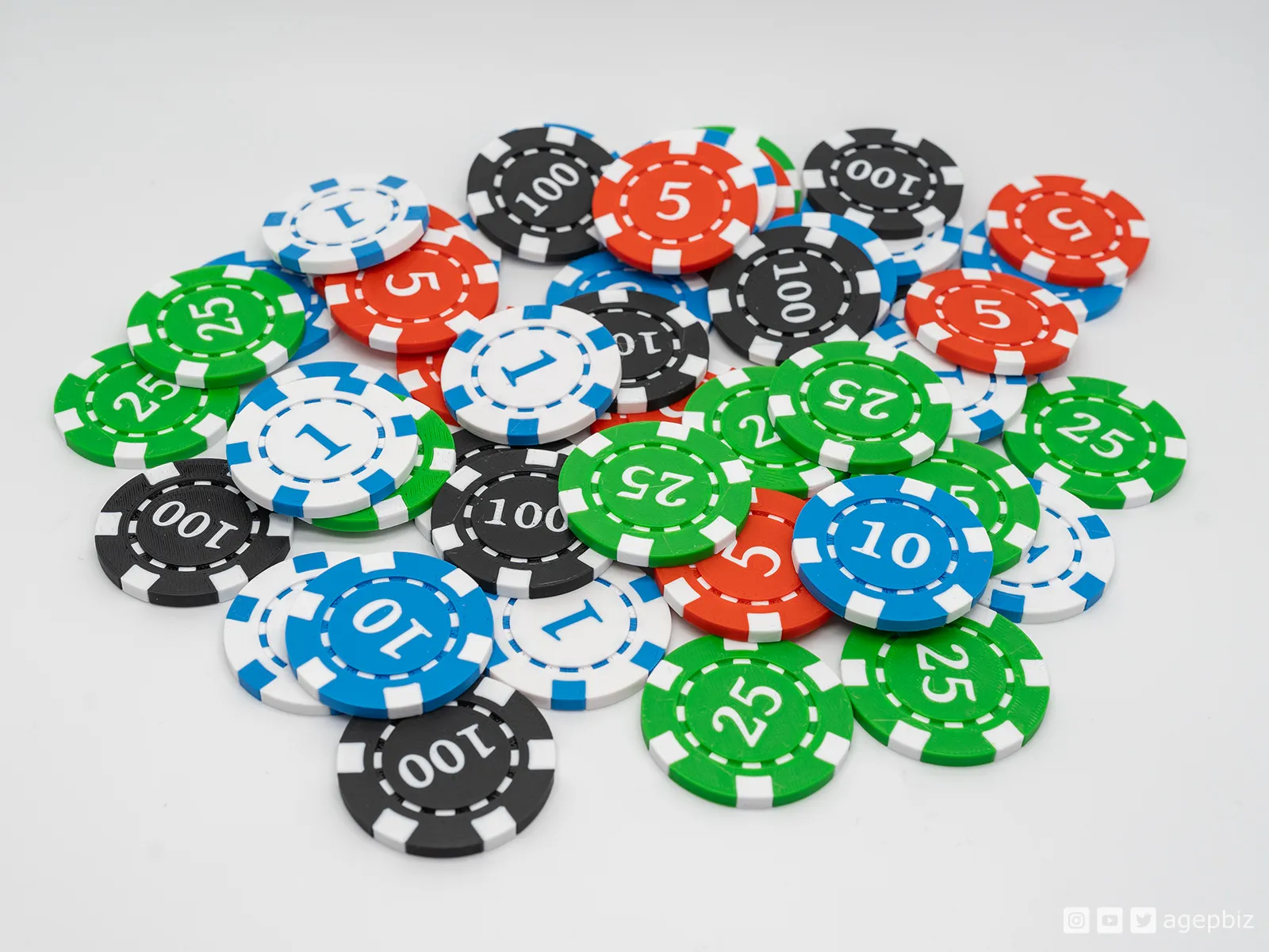 Chip Poker Hai Màu Có Số