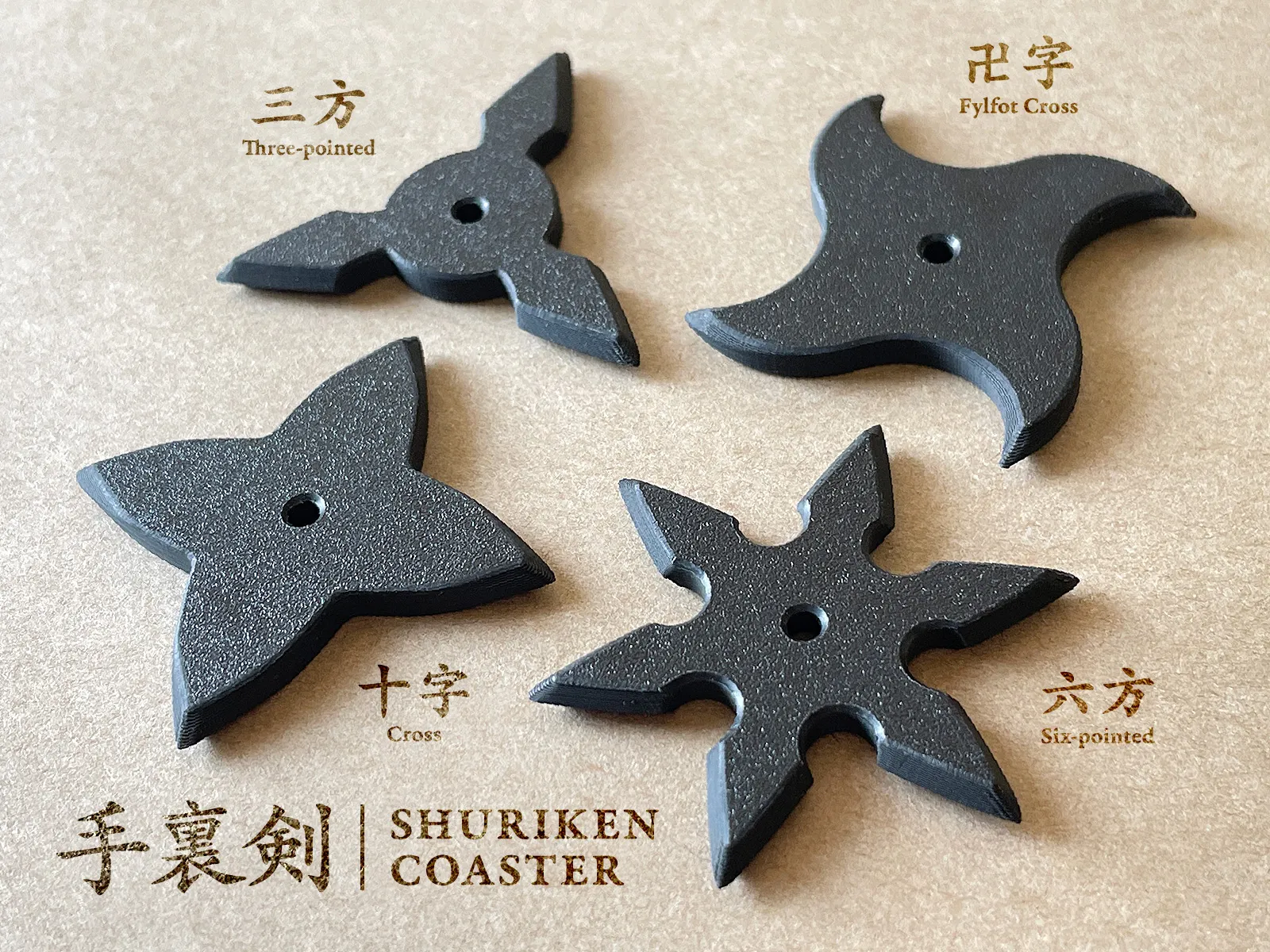 Giá đỡ ly hình sao ninja Shuriken độc đáo