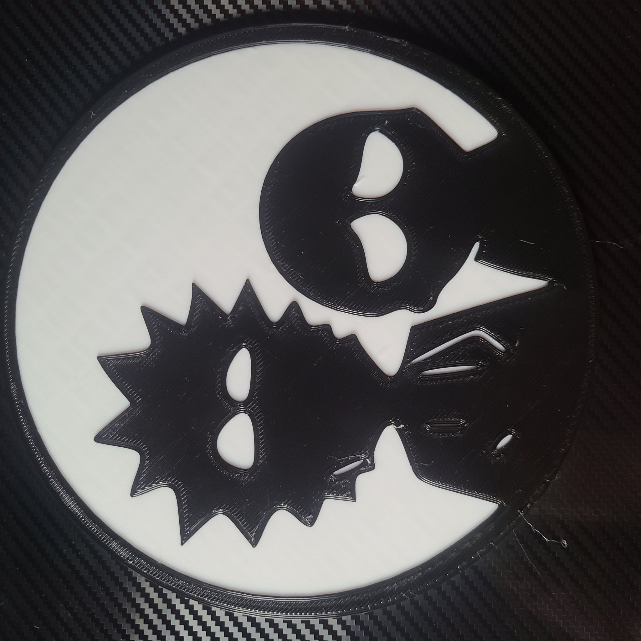 Logo hình bóng Rick và Morty in 3D với màu sắc thay đổi