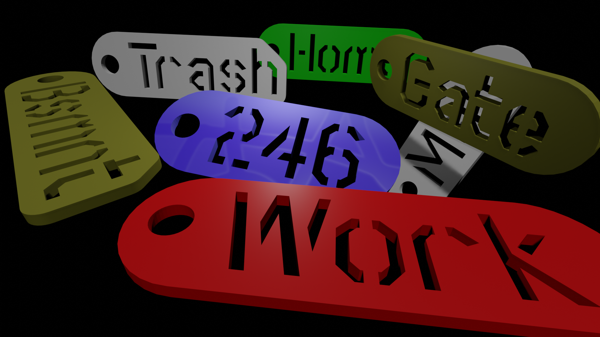 Thẻ chìa khóa văn bản stencil tùy chỉnh cho gia đình