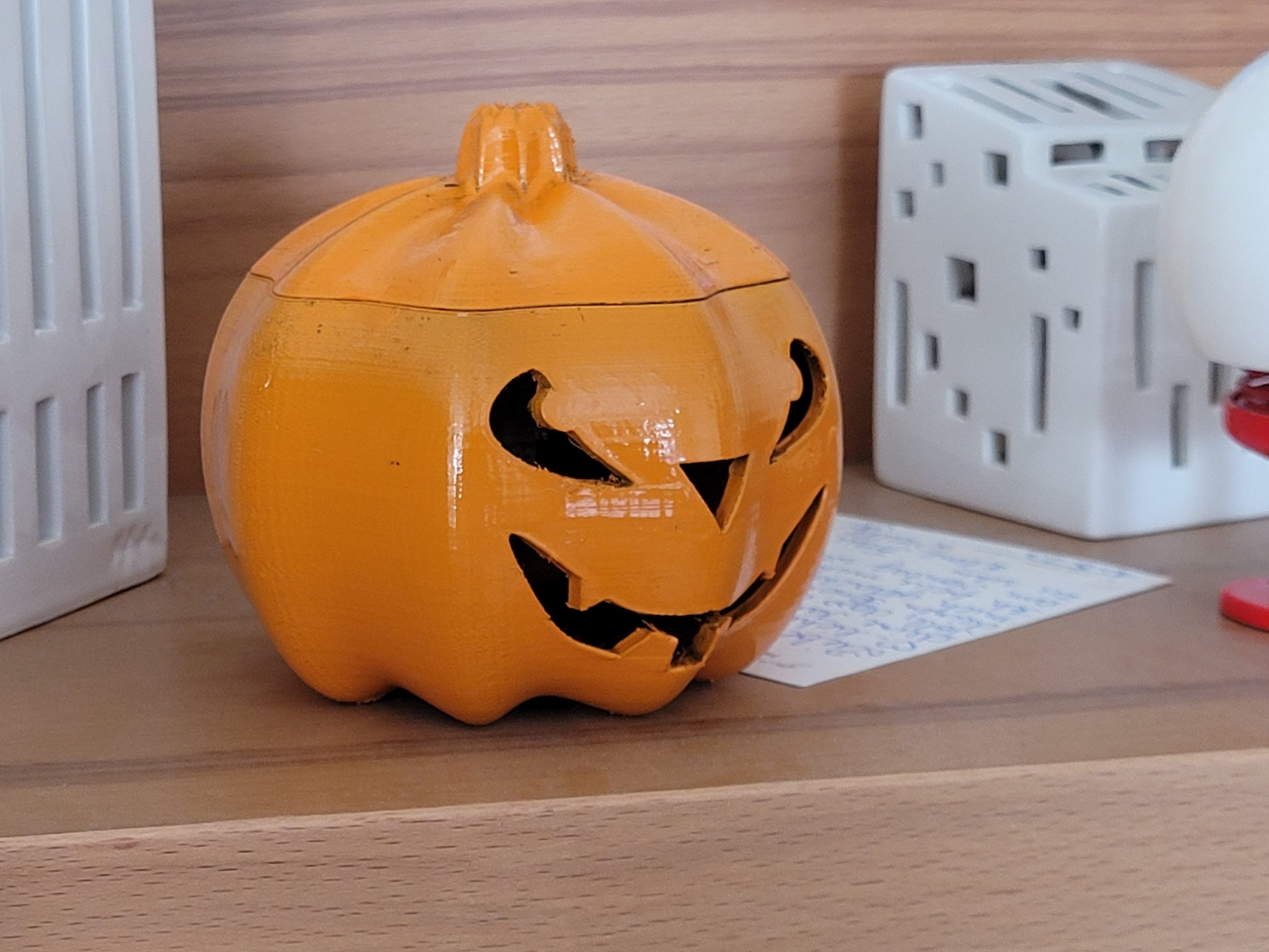 Kürbis nhỏ trang trí Halloween có nắp tháo rời