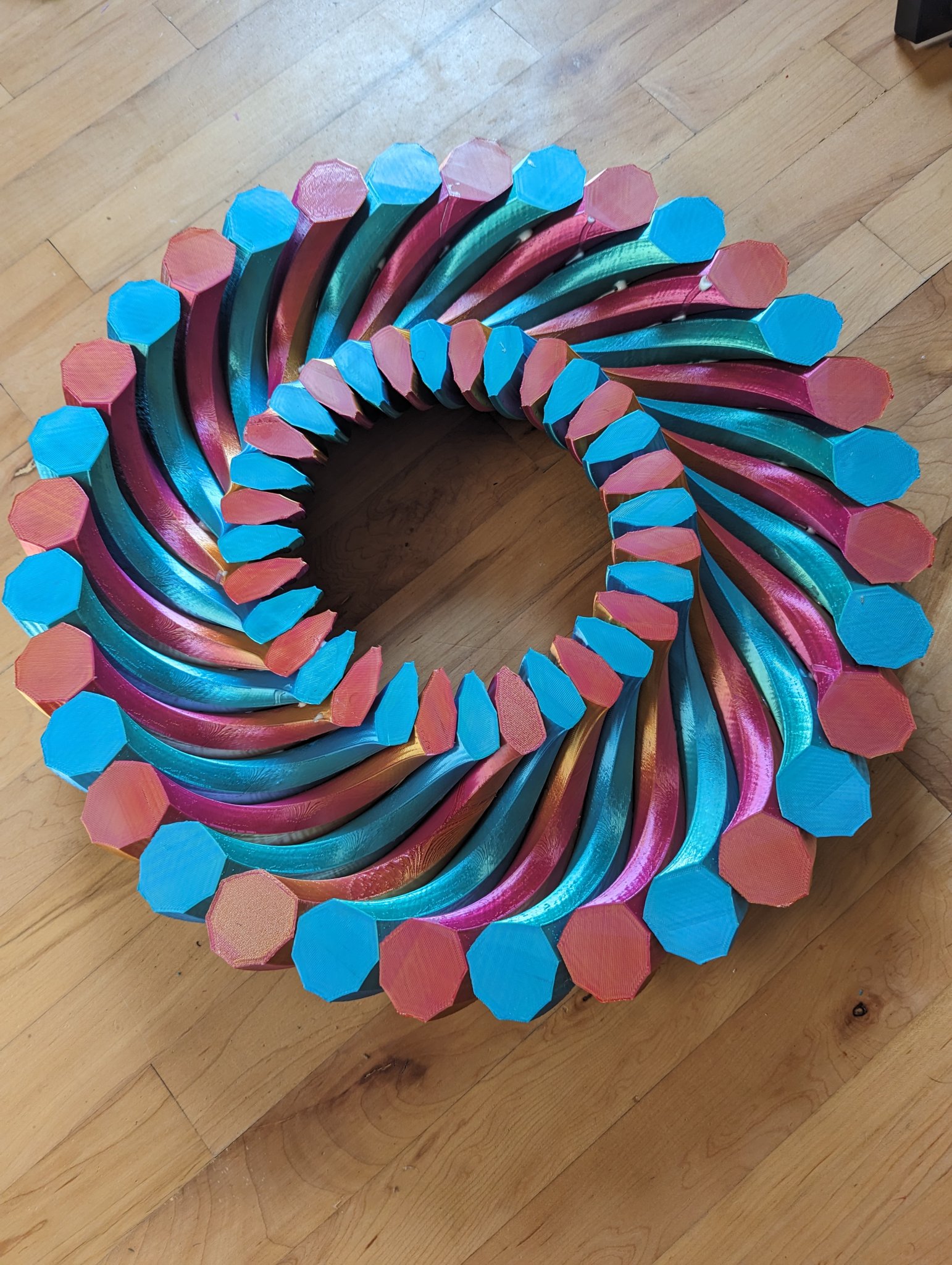 Nghệ thuật hình bát giác xoay trên mặt phẳng tròn