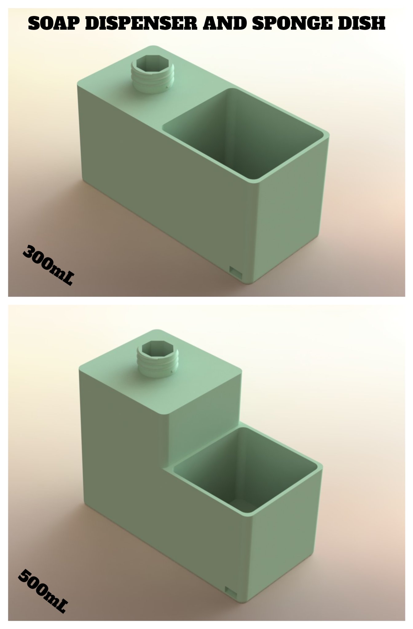 Bình đựng xà phòng và đĩa để bọt biển trong bếp