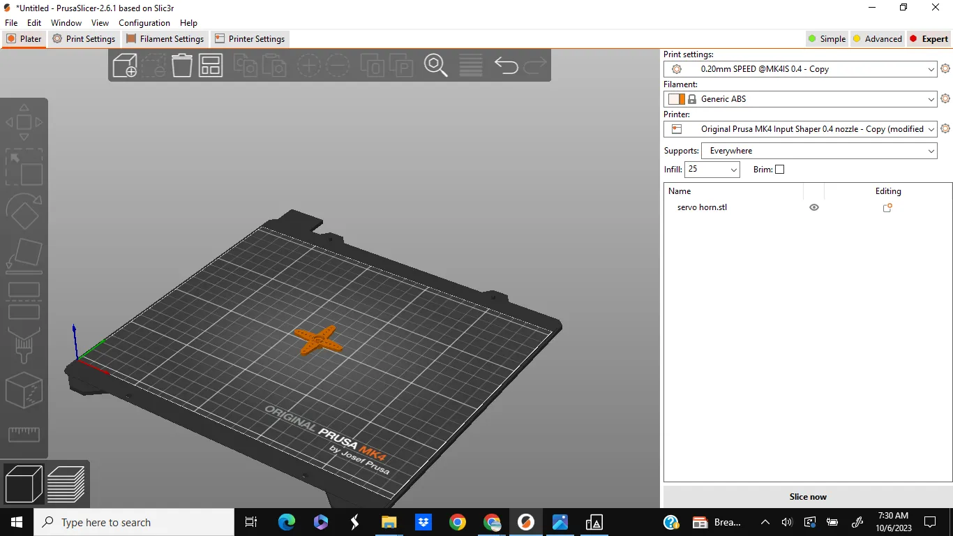 Cánh tay servo 39mm cho máy in 3D