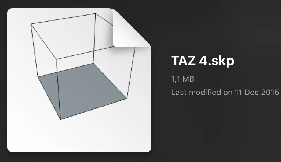 Mẫu SketchUp TAZ 4 cho máy in 3D