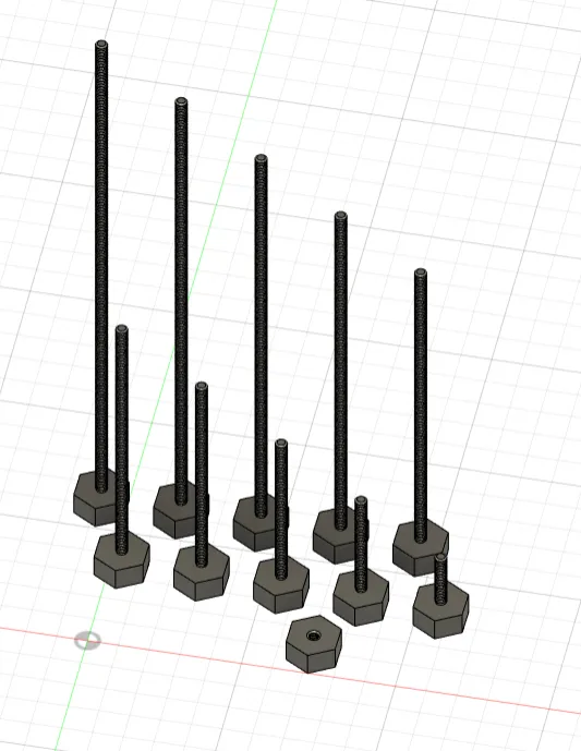 Bộ ốc vít M2 dài từ 100mm đến 10mm