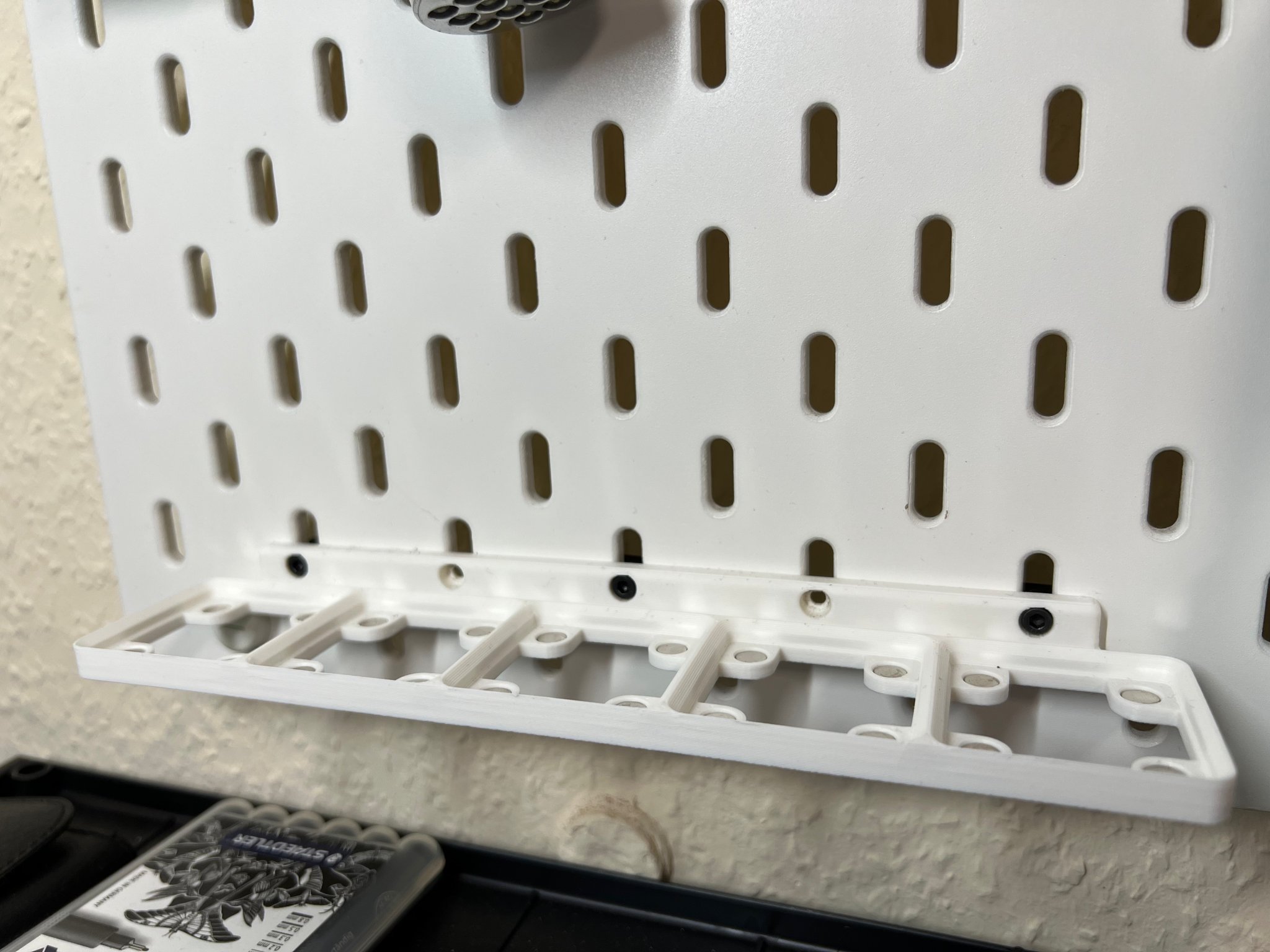 Bảng đế Skadis/Gridfinity 1x5 cho tường hoặc tủ