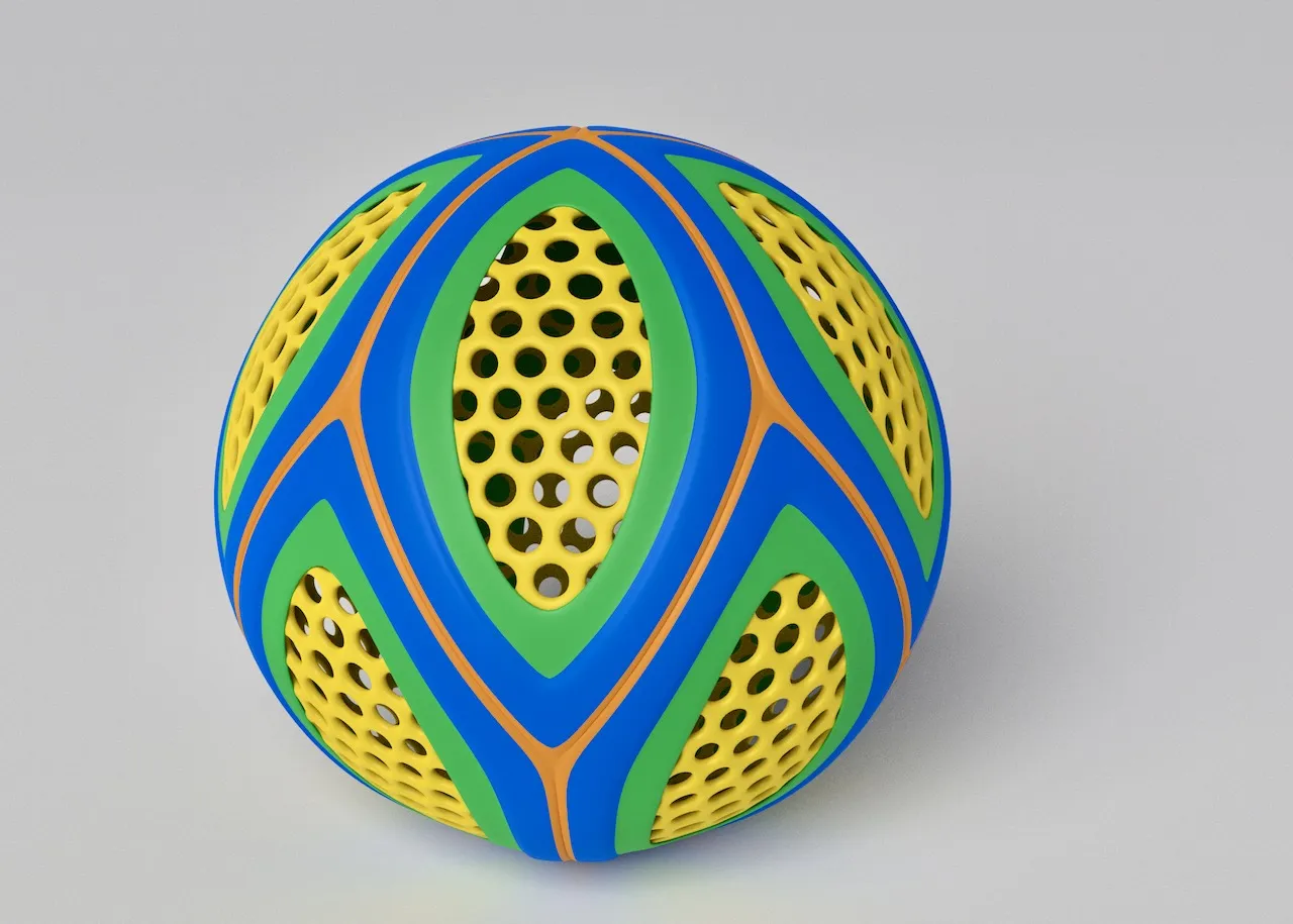 Thiết kế cuộn bóng thể thao hiện đại với đế trang trí