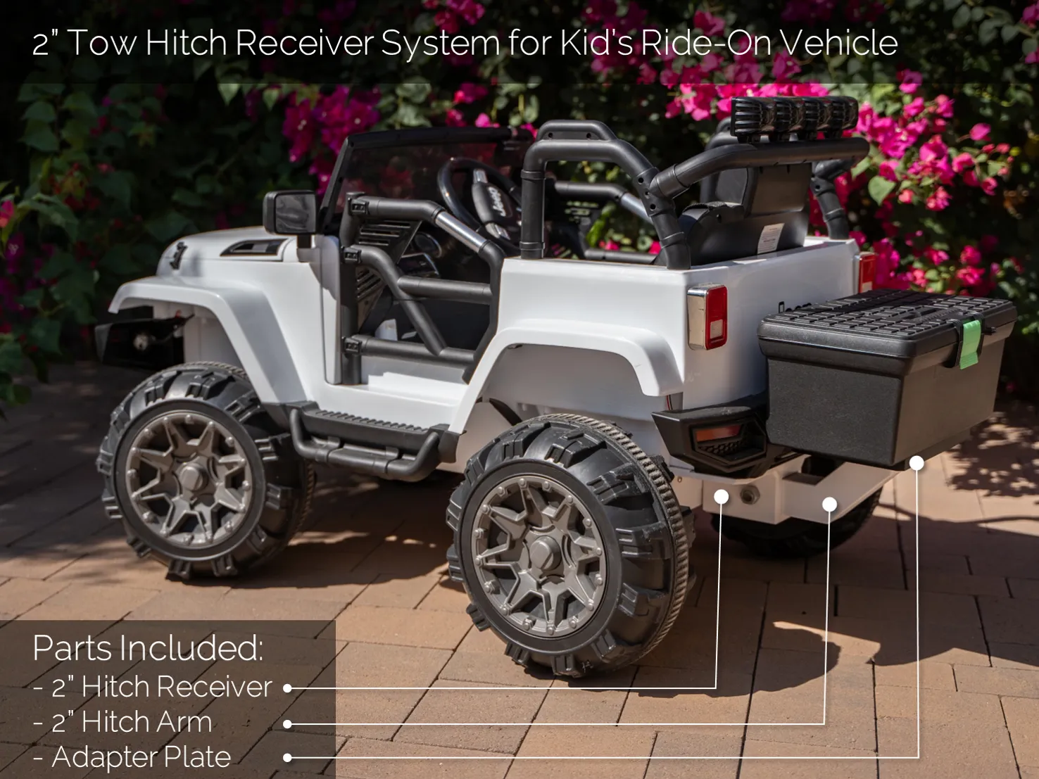 Hệ thống tiếp nhận kéo 2 inch cho xe điện trẻ em