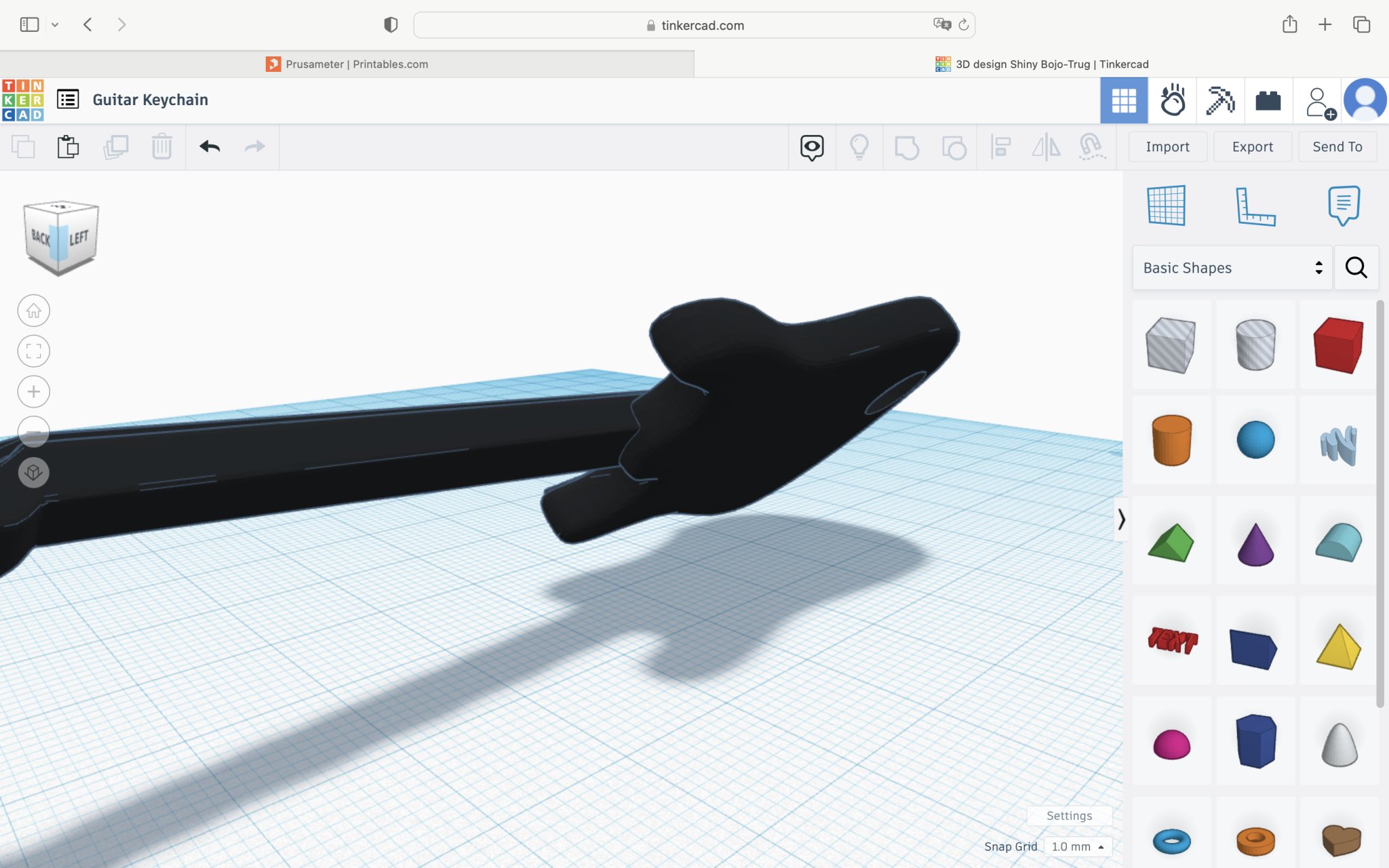 Móc khóa hình cây đàn guitar thiết kế từ tinkercad