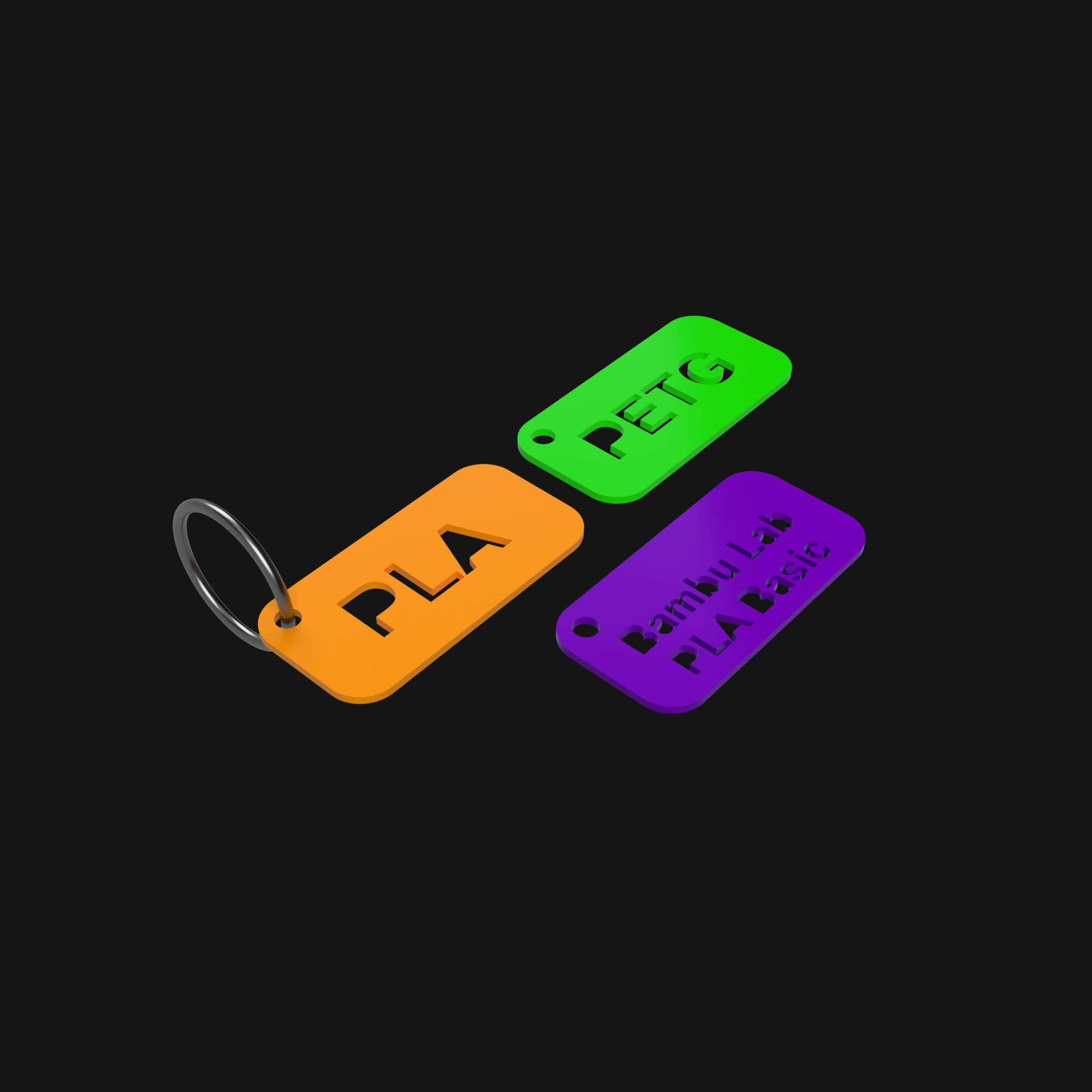 Mẫu màu filament sử dụng không gian âm cho tên gọi