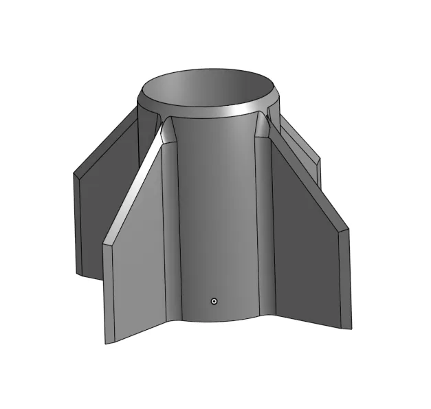 Cánh tên lửa mô hình với ống cho thân 50mm
