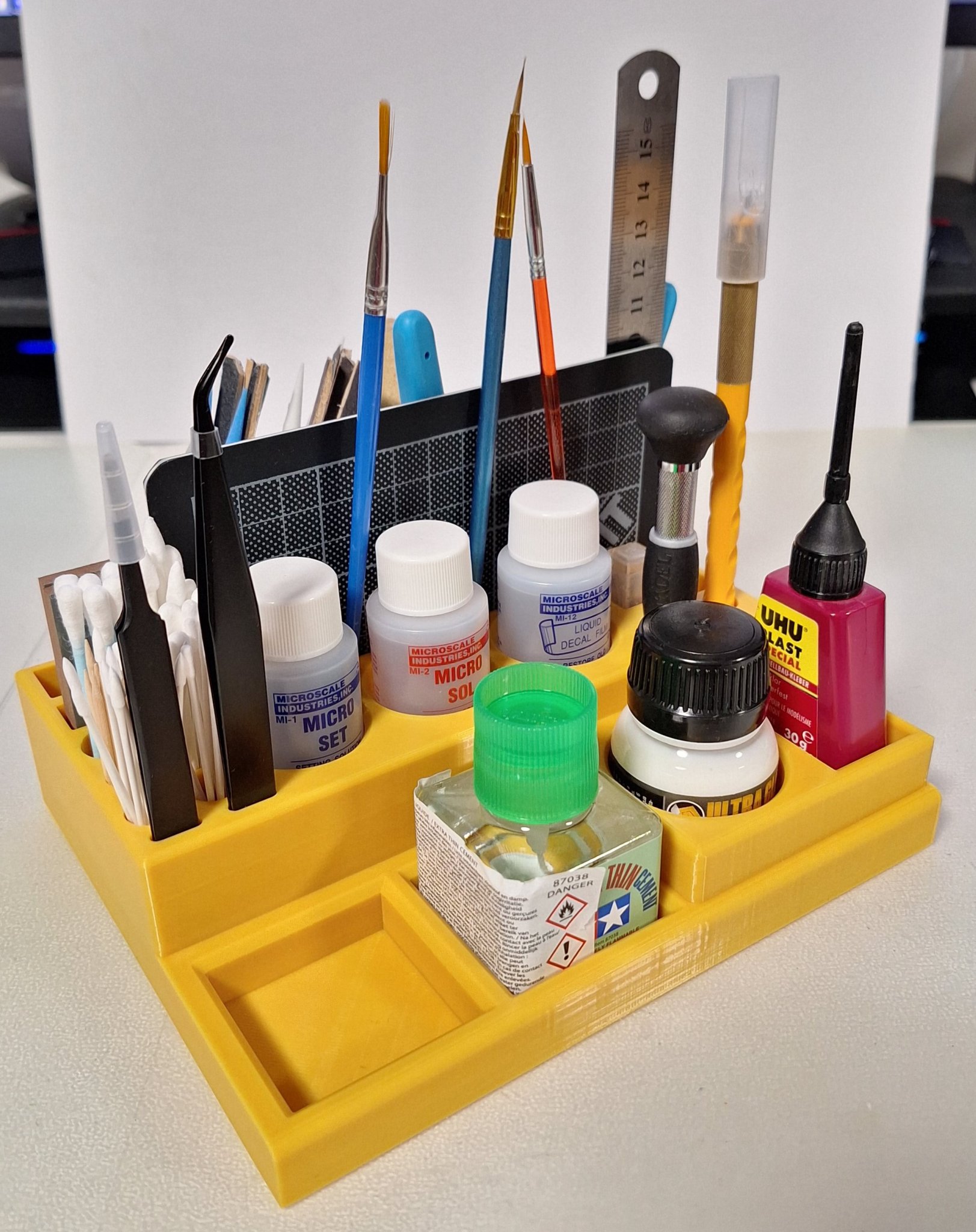 Bộ dụng cụ làm việc cho mô hình nhựa: cắt, dán, chà nhám, d...