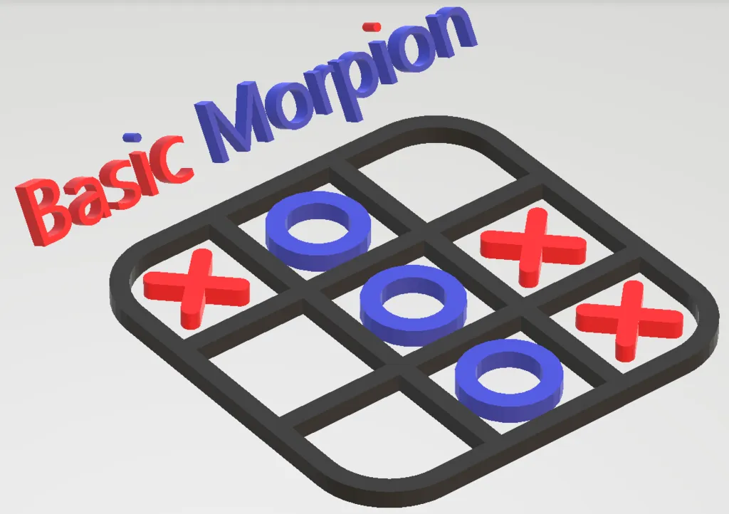 Bảng trò chơi Morpion (Tic Tac Toe) thiết kế đơn giản